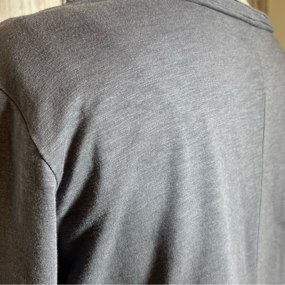 Garnet Hill Trapeze Grey Teal Jersey Swing Shift Dress Scoop Neck LARGE GUC - Picture 5 of 12